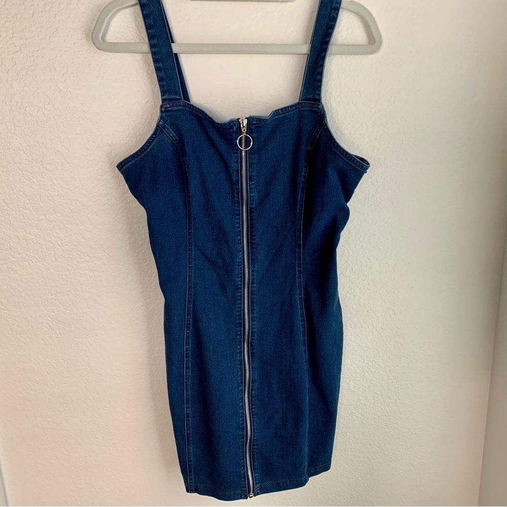 Iris 90's Zippered Denim Mini Dress